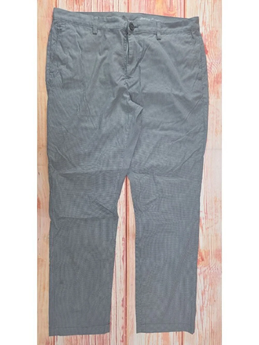 Tommy Bahama Mens Gray Check Performance Pants 36x32